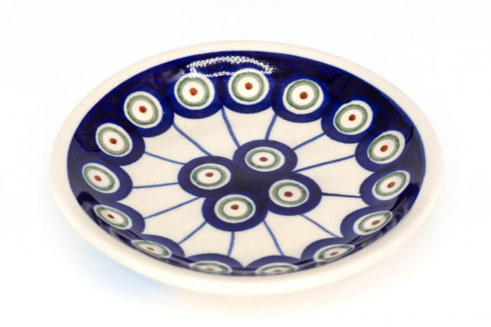 Farfurie rotunda mica Peacock Eyes, din ceramica smaltuita, pictata manual, 11,6 cm [4]