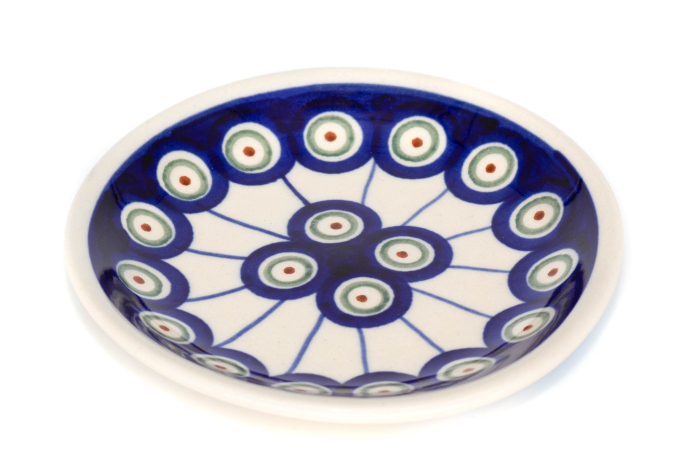 Farfurie rotunda mica Peacock Eyes, din ceramica smaltuita, pictata manual, 11,6 cm [2]