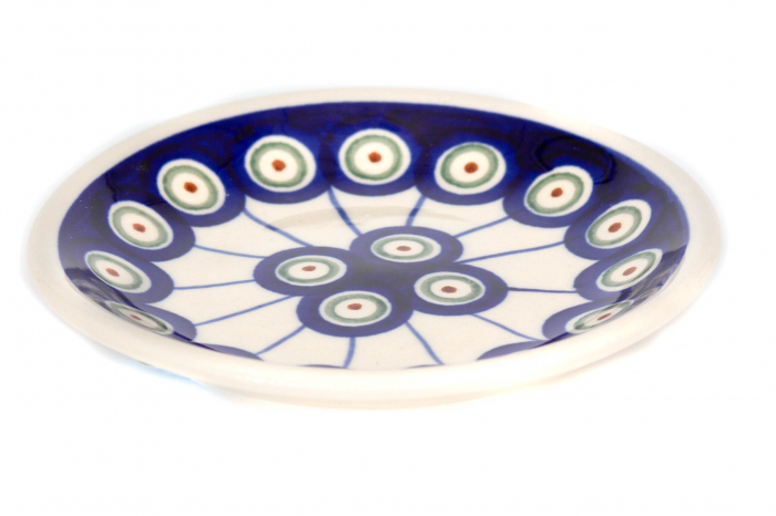 Farfurie rotunda mica Peacock Eyes, din ceramica smaltuita, pictata manual, 11,6 cm [3]