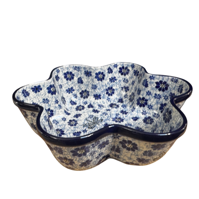 Formă de copt in forma de floare pentru paine / chifle pufoase/ tort /pasca  , Butterfly Dance, ceramica smaltuita, pictat manual, diametru 24,0cm [2]