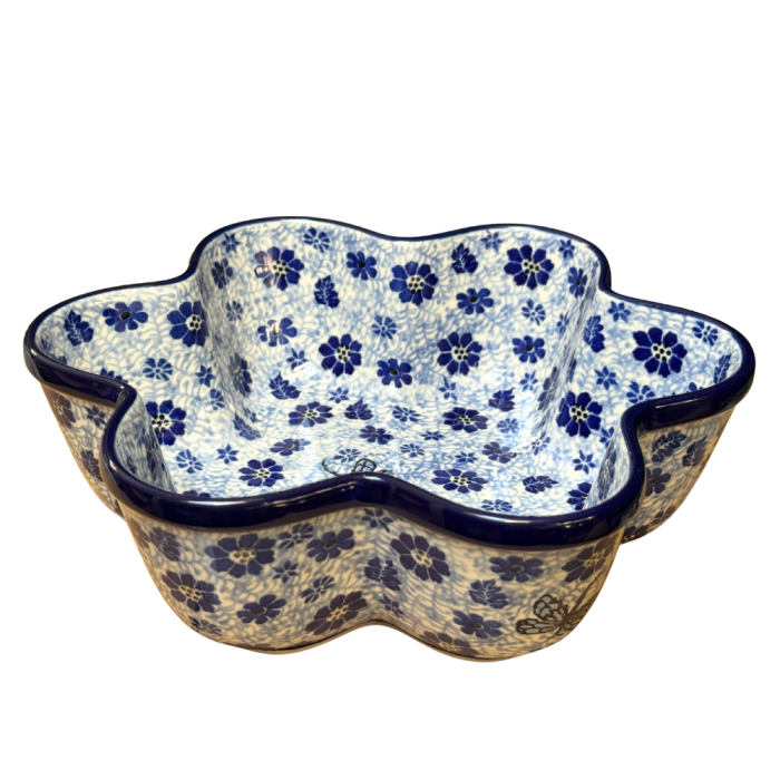 Formă de copt in forma de floare pentru paine / chifle pufoase/ tort /pasca  , Butterfly Dance, ceramica smaltuita, pictat manual, diametru 24,0cm [5]