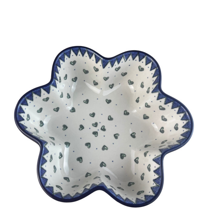 Formă de copt in forma de floare pentru paine / chifle pufoase/ tort /pasca  , Wild Hearts, ceramica smaltuita, pictat manual, diametru 24,0cm [4]