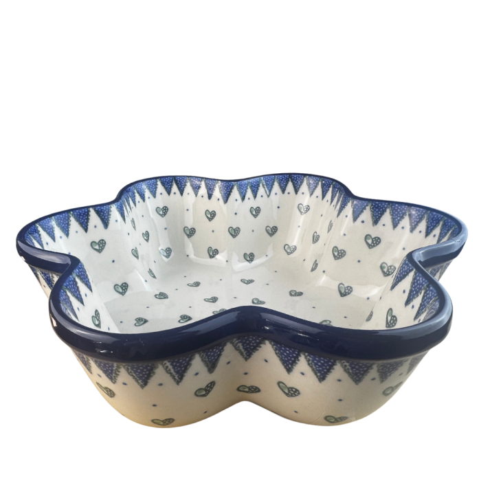 Formă de copt in forma de floare pentru paine / chifle pufoase/ tort /pasca  , Wild Hearts, ceramica smaltuita, pictat manual, diametru 24,0cm [3]