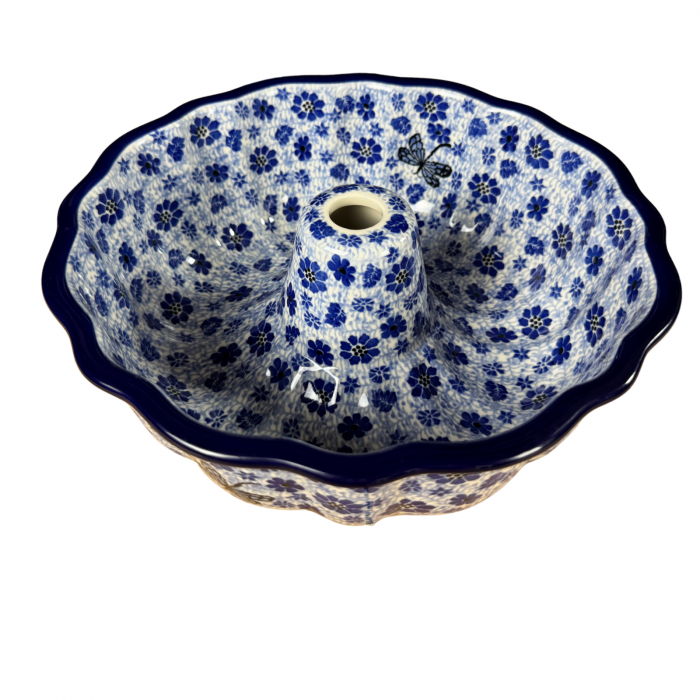 Forma de copt Panettone, Butterfly Dance, ceramica smaltuita, pictat manual, diametru 27cm [7]