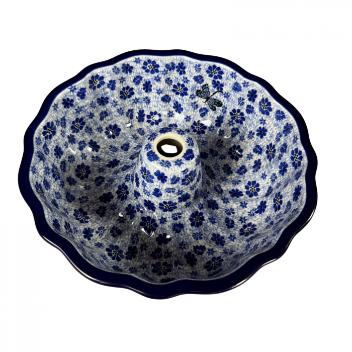 Forma de copt Panettone, Butterfly Dance, ceramica smaltuita, pictat manual, diametru 27cm [3]