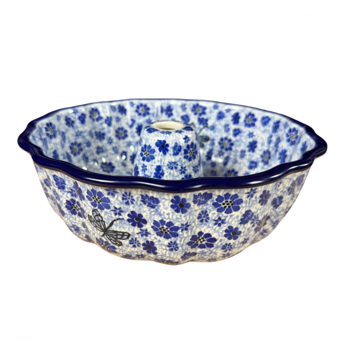 Forma de copt Panettone, Butterfly Dance, ceramica smaltuita, pictat manual, diametru 27cm [2]