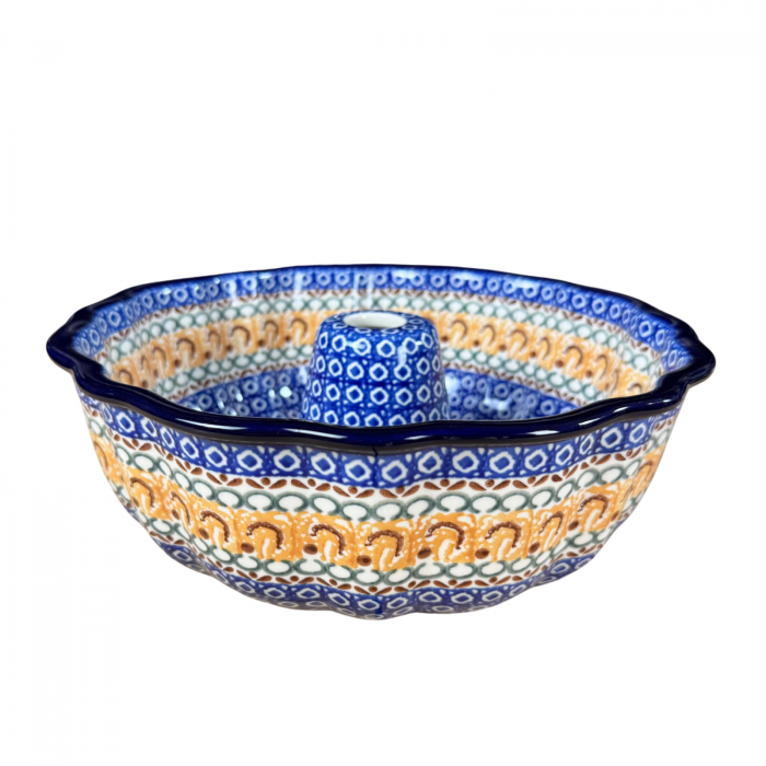 Forma de copt Panettone, Morning Sunrise, ceramica smaltuita, pictat manual, diametru 27cm [7]