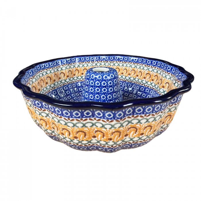 Forma de copt Panettone, Morning Sunrise, ceramica smaltuita, pictat manual, diametru 27cm [3]