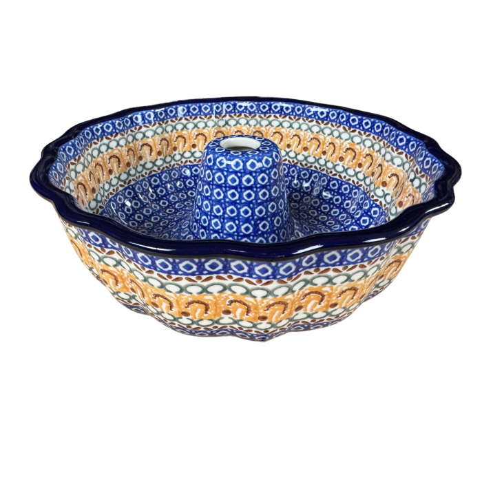 Forma de copt Panettone, Morning Sunrise, ceramica smaltuita, pictat manual, diametru 27cm [2]