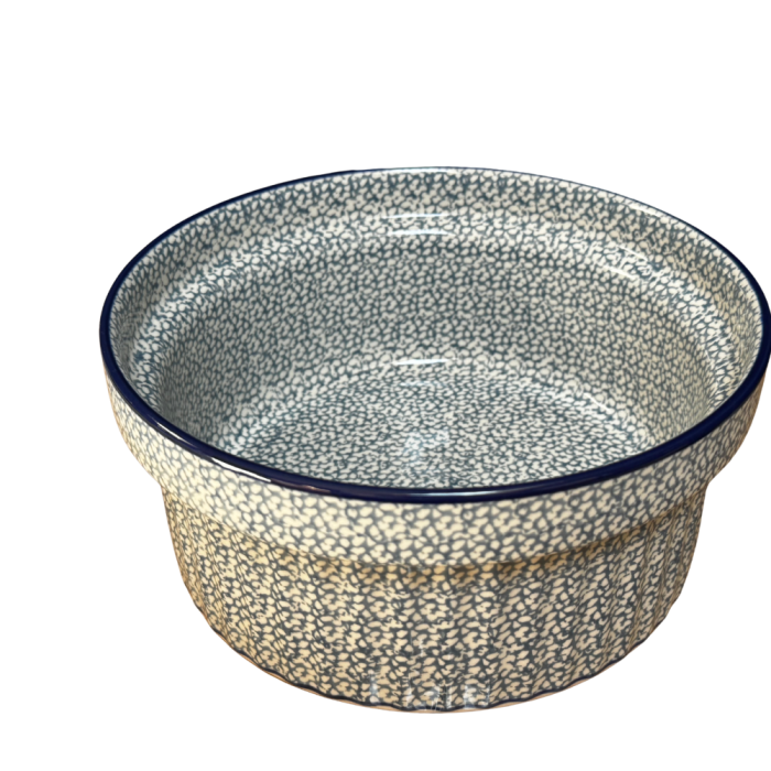 Formă pentru sufleu / vas ramekin, Blue Sea, ceramica smaltuita, pictat manual, diametru 20,5cm [2]