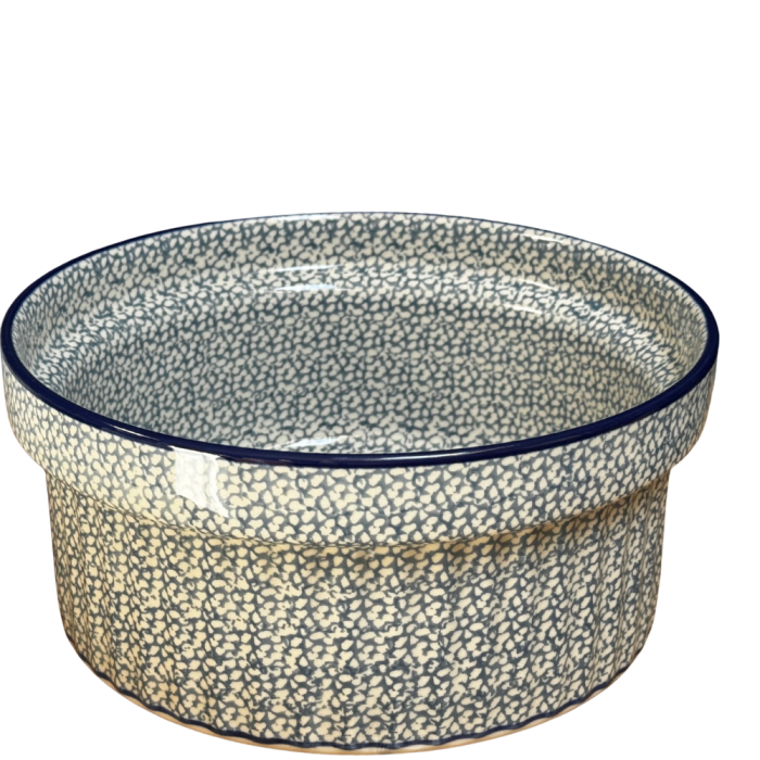 Formă pentru sufleu / vas ramekin, Blue Sea, ceramica smaltuita, pictat manual, diametru 20,5cm [3]