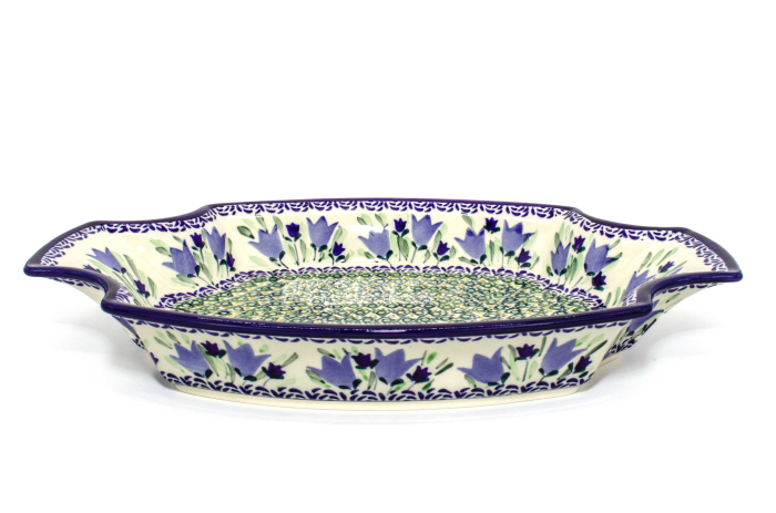 Fructiera ceramica Tulip Fields, smaltuita, pictata manual, 33,3 x 22,5 cm [3]