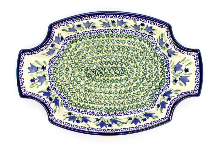 Fructiera ceramica Tulip Fields, smaltuita, pictata manual, 33,3 x 22,5 cm [2]