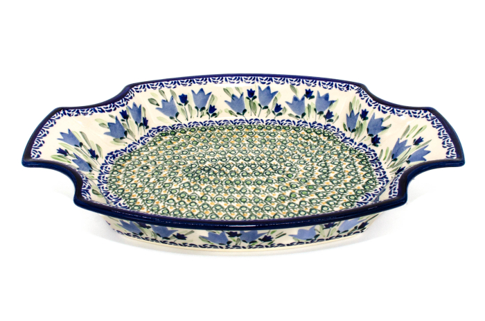 Fructiera ceramica Tulip Fields, smaltuita, pictata manual, 33,3 x 22,5 cm [4]