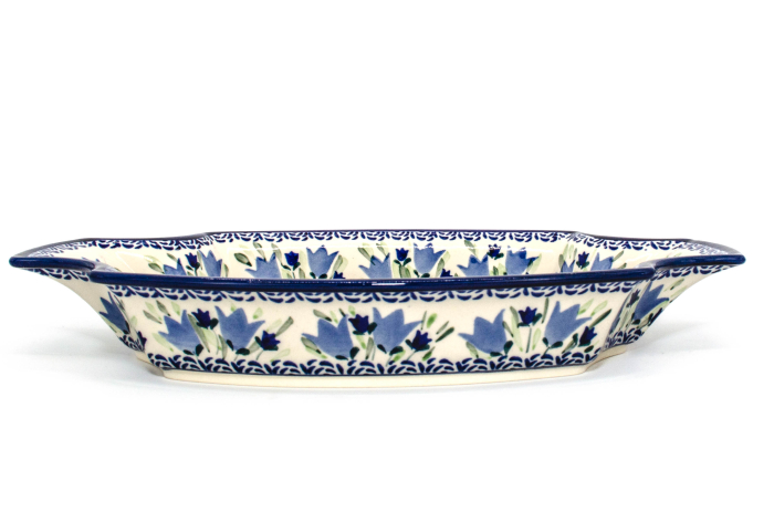 Fructiera ceramica Tulip Fields, smaltuita, pictata manual, 33,3 x 22,5 cm [5]