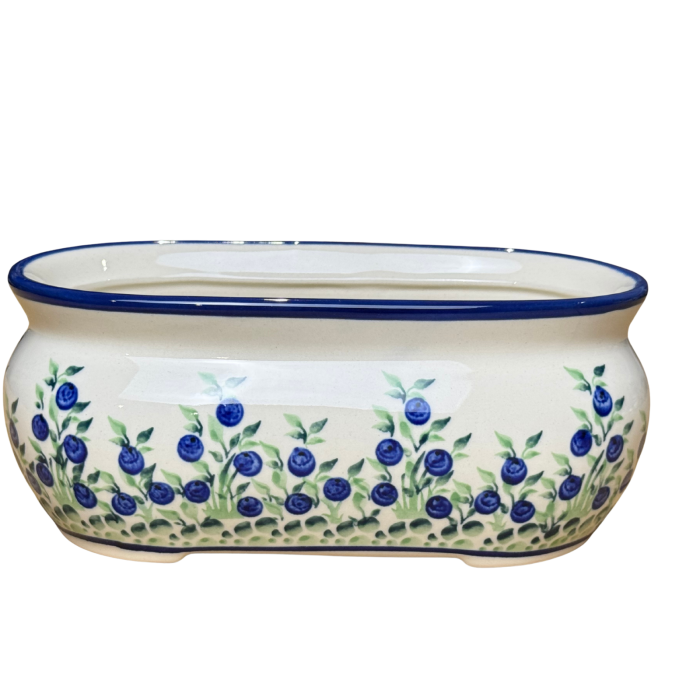 Ghiveci dublu Berries, ceramica smaltuita, pictat manual, 21,0 x 12,0 x 8,8 cm [2]