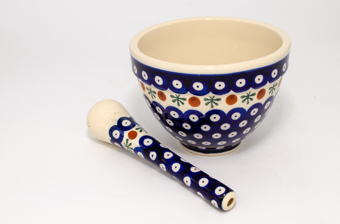 Mojar cu pistil Blue Eyes Festive, ceramica smaltuita, pictat manual, 10,3 x 14,0 cm, volum 0,65 L [3]