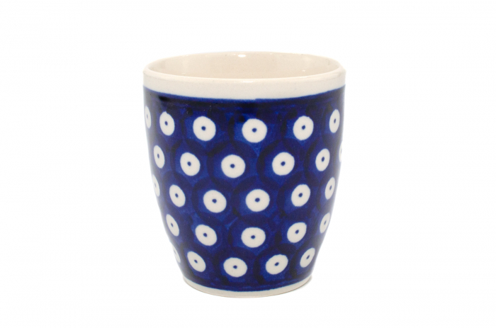 Pahar pentru ceai Blue Eyes, ceramica smaltuita, pictat manual, 180 ml [5]