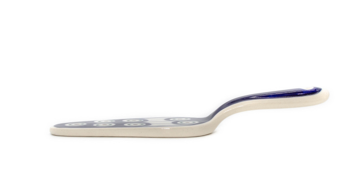 Paleta pentru servire tort Peacock Eyes, ceramica smaltuita, pictata manual,18,3 x 5,4 cm [2]