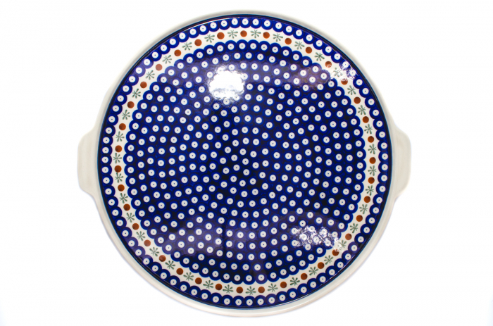 Piatra de copt Blue Eyes Festive, ceramica smaltuita, pictata manual, diametru 40,0 x43,0 cm [5]