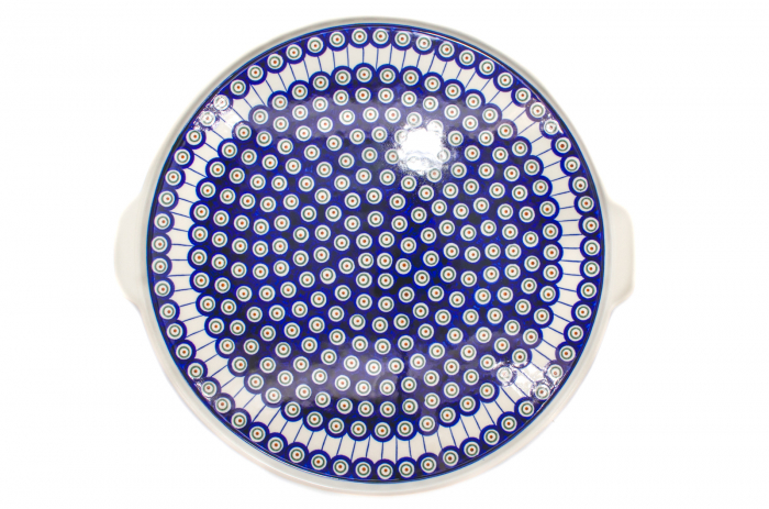 Piatra de copt Peacock Eyes , ceramica smaltuita, pictata manual, diametru 40,0 x43,0 cm [4]