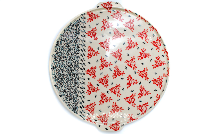 Piatra de copt pizza, ceramica smaltuita, pictata manual, diametru 40,0 x43,0 cm [3]