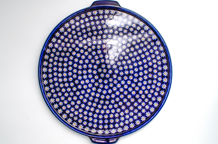 Piatra de copt pizza, Daisy Bouquet, ceramica smaltuita, pictata manual, diametru 40,0 x43,0 cm [3]