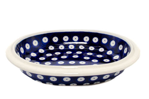 Platou / bol oval pentru servire Blue Eyes, ceramica smaltuita, pictat manual, 15,0 x 18,0 cm [2]