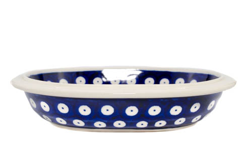 Platou / bol oval pentru servire Blue Eyes, ceramica smaltuita, pictat manual, 15,0 x 18,0 cm [6]