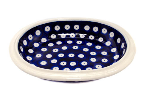 Platou / bol oval pentru servire Blue Eyes, ceramica smaltuita, pictat manual, 15,0 x 18,0 cm [4]