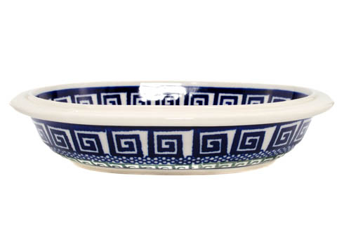 Platou / bol oval pentru servire Infinity, ceramica smaltuita, pictat manual, 15,0 x 18,0 cm [6]