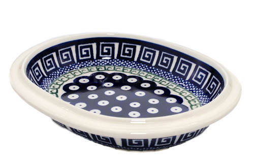 Platou / bol oval pentru servire Infinity, ceramica smaltuita, pictat manual, 15,0 x 18,0 cm [3]