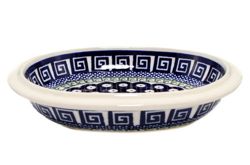 Platou / bol oval pentru servire Infinity, ceramica smaltuita, pictat manual, 15,0 x 18,0 cm [2]