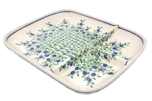 Platou ceramica Berries, smaltuit, pictat manual, 25,0 x 21,0cm [3]