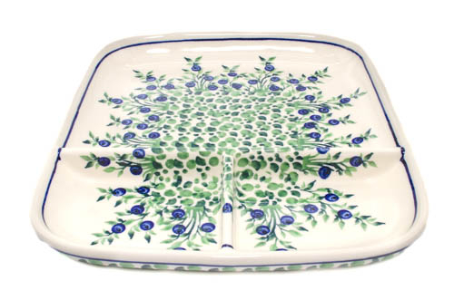 Platou ceramica Berries, smaltuit, pictat manual, 25,0 x 21,0cm [5]