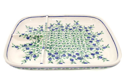 Platou ceramica Berries, smaltuit, pictat manual, 25,0 x 21,0cm [4]