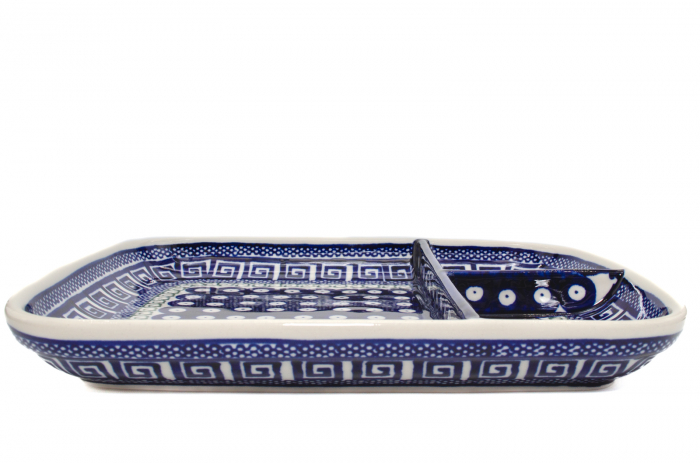 Platou ceramica Infinity, smaltuit, pictat manual, 25,0 x 21,0 cm [3]