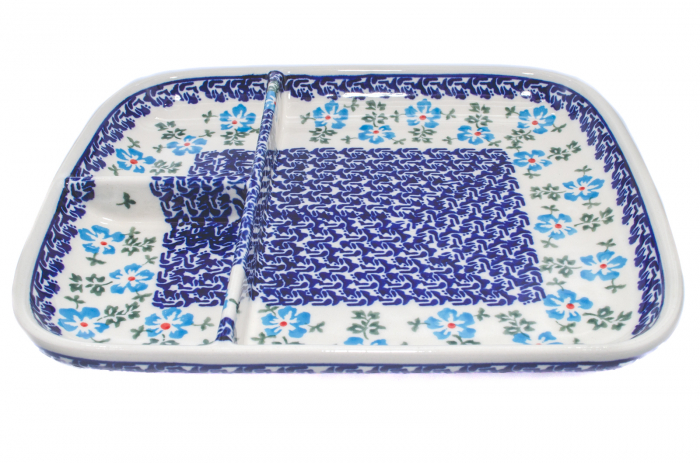 Platou ceramica Forget-me-nots, smaltuit, pictat manual, 25,0 x 21,0 cm [4]