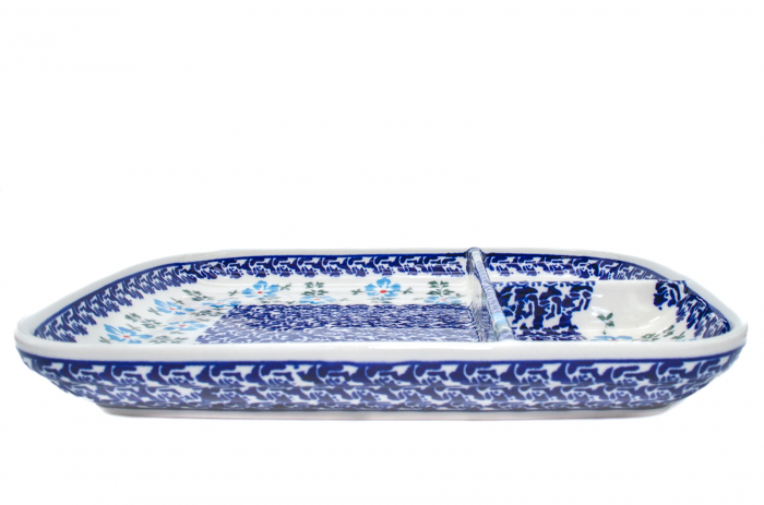 Platou ceramica Forget-me-nots, smaltuit, pictat manual, 25,0 x 21,0 cm [5]