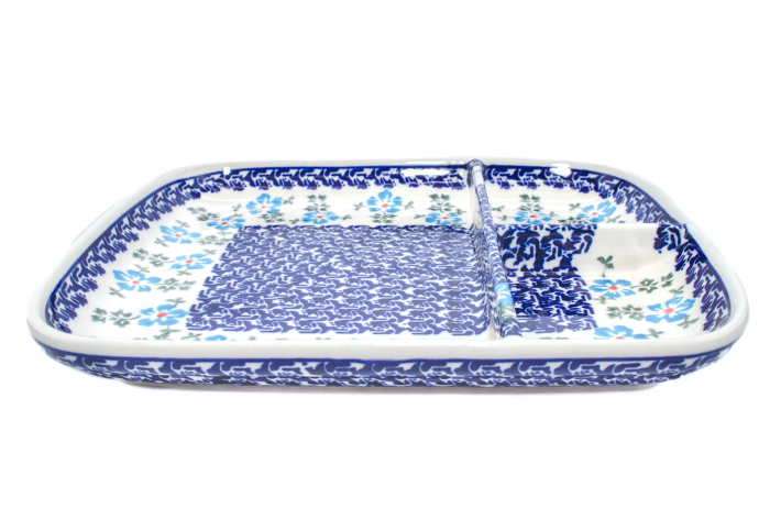 Platou ceramica Forget-me-nots, smaltuit, pictat manual, 25,0 x 21,0 cm [6]