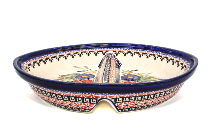 Platou ceramica Poppy Fountain, smaltuit, pictat manual, 26,0 x 22,9 cm [3]