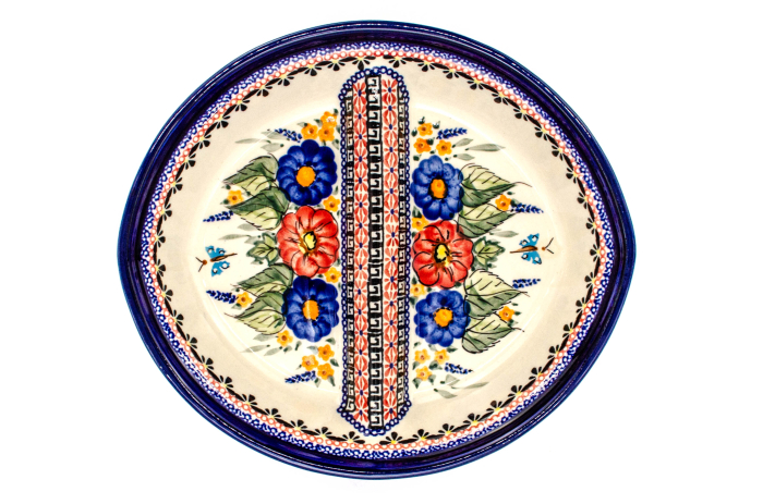 Platou ceramica Poppy Fountain, smaltuit, pictat manual, 26,0 x 22,9 cm [5]