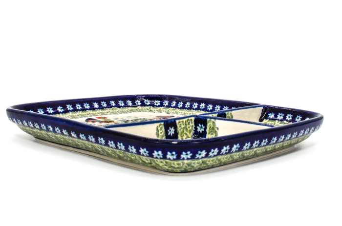 Platou ceramica Vintage Rooster, smaltuit, pictat manual, 25,0 x 21,0cm [3]