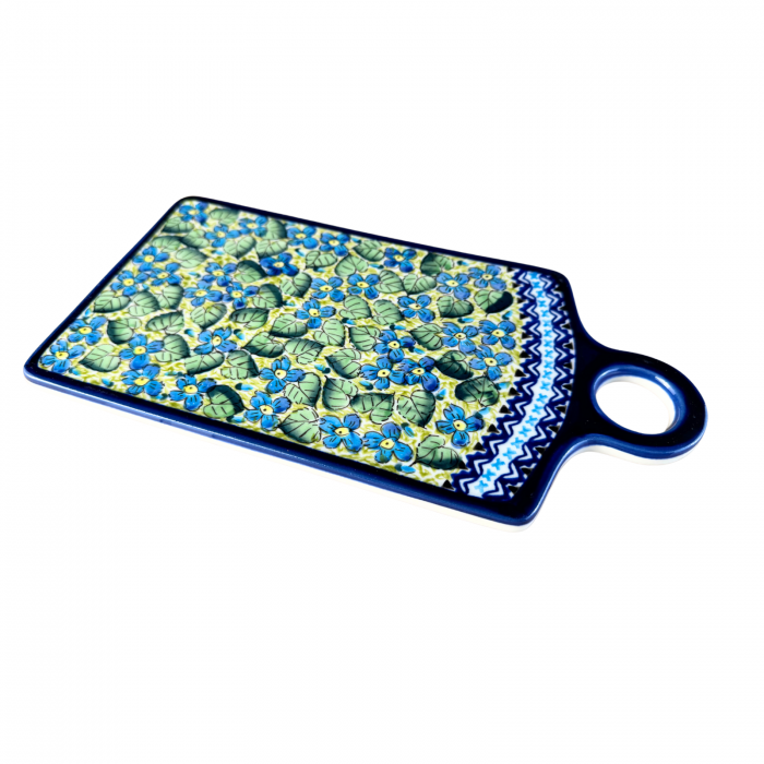 Platou dreptunghiular pentru branzeturi Blossom, ceramica smaltuita, pictat manual, 14,3 x 28,5 cm [4]
