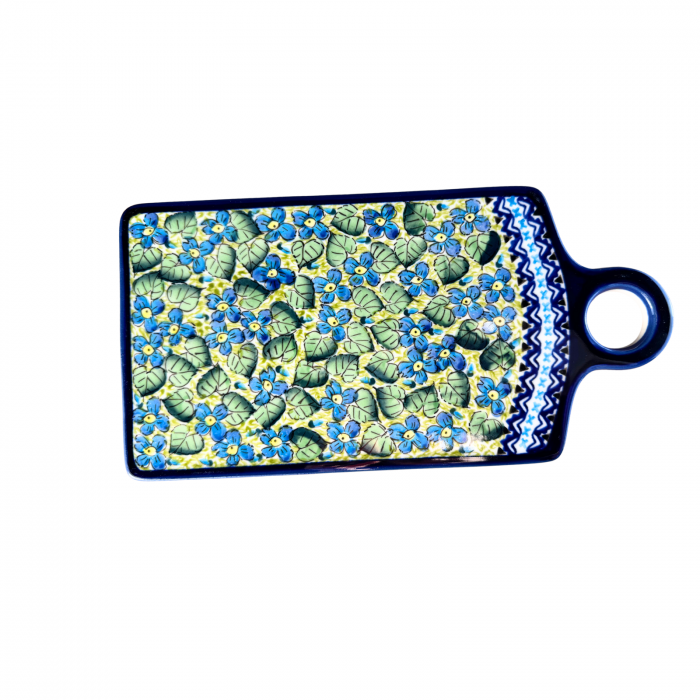 Platou dreptunghiular pentru branzeturi Blossom, ceramica smaltuita, pictat manual, 14,3 x 28,5 cm [3]