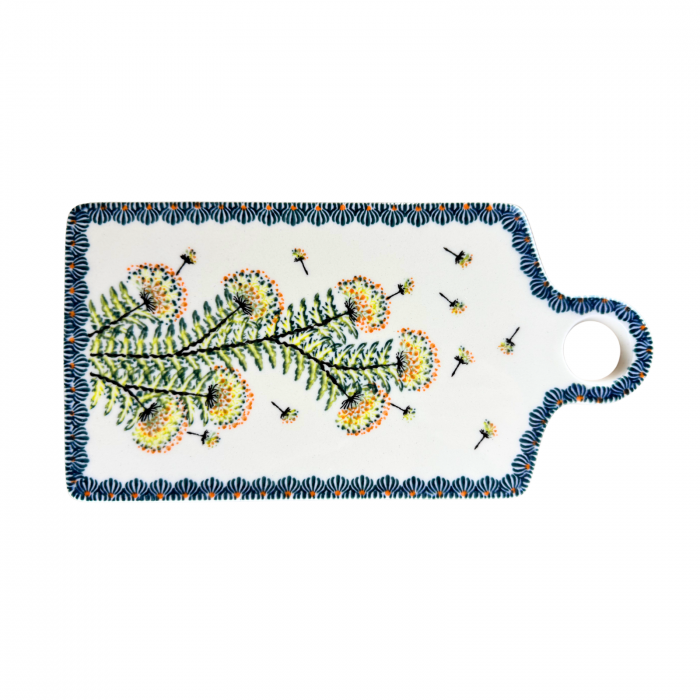 Platou dreptunghiular pentru branzeturi Floral Field , ceramica smaltuita, pictat manual, 14,3 x 28,5 cm [3]