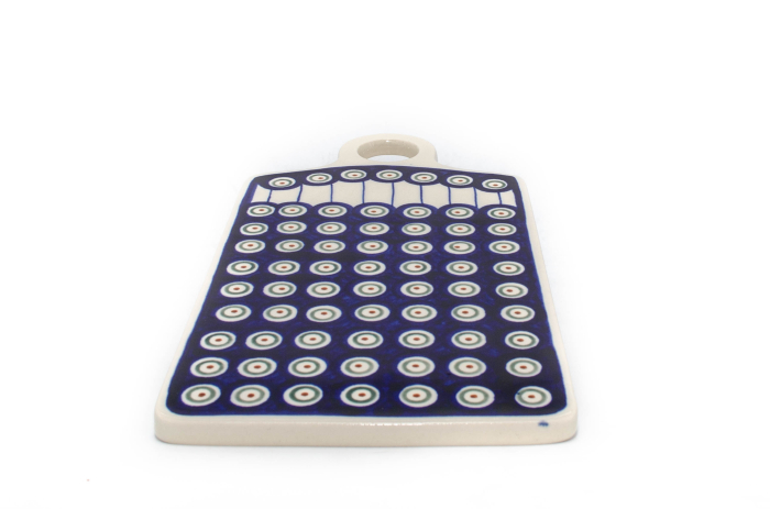 Platou dreptunghiular pentru branzeturi Peacock Eyes, ceramica smaltuita, pictat manual, 14,3 x 28,5 cm [5]