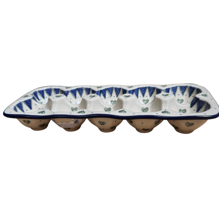 Platou dreptunghiular pentru oua Wild Heart, ceramica smaltuita, pictat manual [2]
