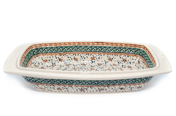 Platou dreptunghiular pentru servire, Garden in the Wind ceramica smaltuita, pictat manual, 18,5 x 36,0 cm, volum 1,5 L [3]