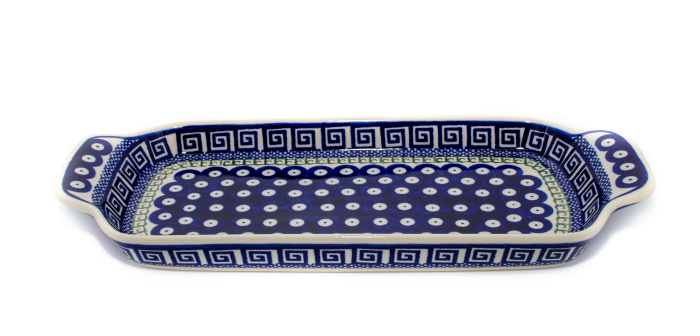 Platou dreptunghiular pentru servire Infinity, ceramica smaltuita, pictat manual, 14,8 x 33,4 cm [2]